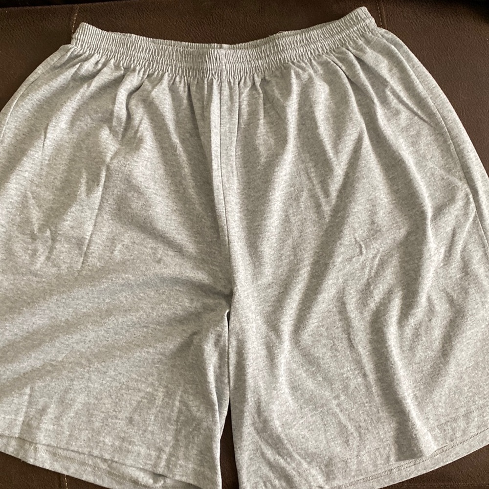Mens Augusta sportswear Cotton Athletic shorts XL gray elastic waist